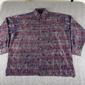 Pronti Collection by Phita Men's Dress Shirt 4XL Multicolor Paisley Swirl